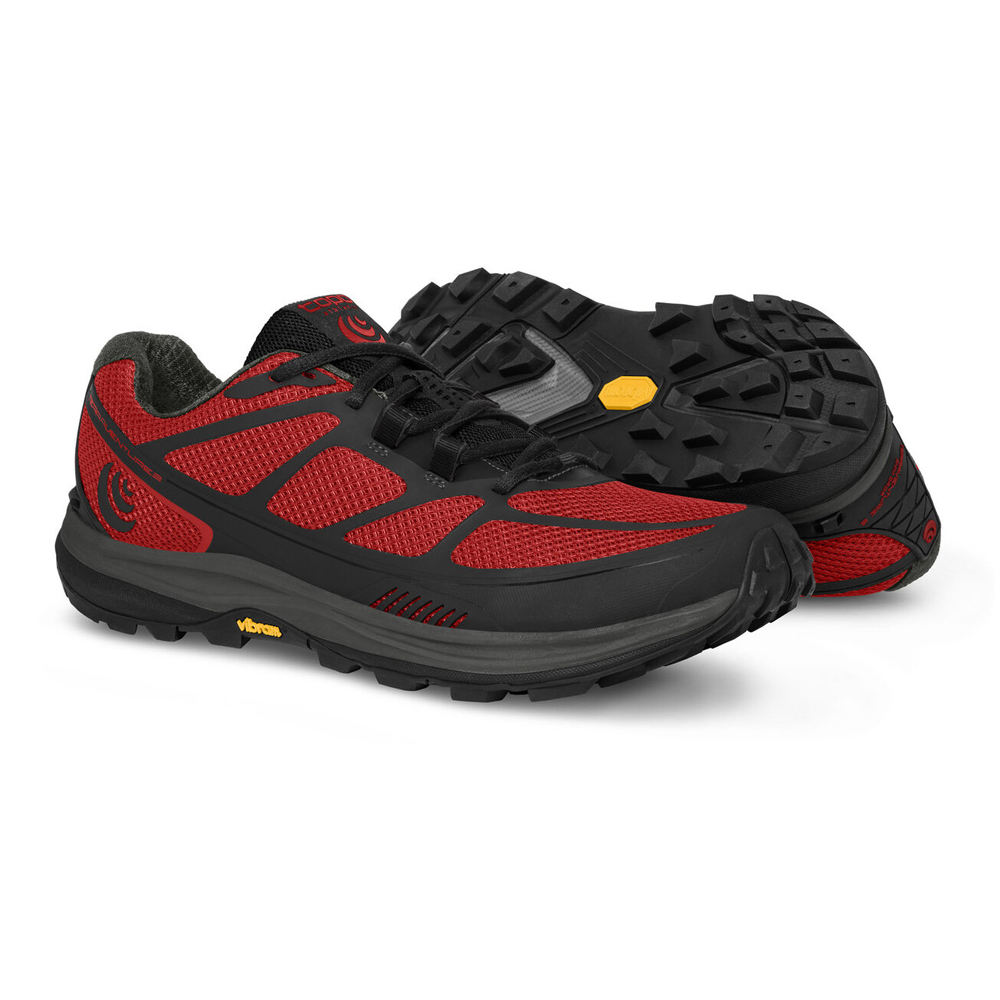 Vibram Sole Topo Athletic Terraventure 2 Mens Running Shoes Black/Red Australia (SWN849150)